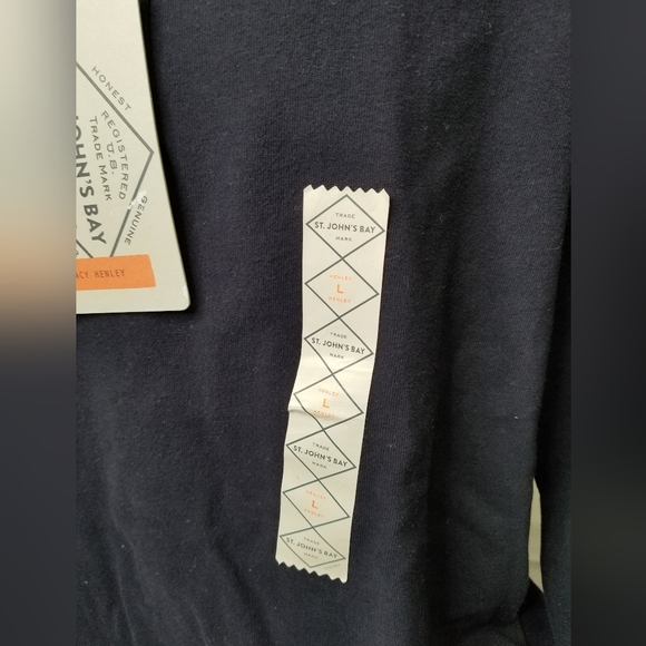 ST. JOHN'S BAY 💥 Mens Neck Long Sleeve Classic Fit Thermal Top, Navy (Size: Lar - Picture 7 of 11